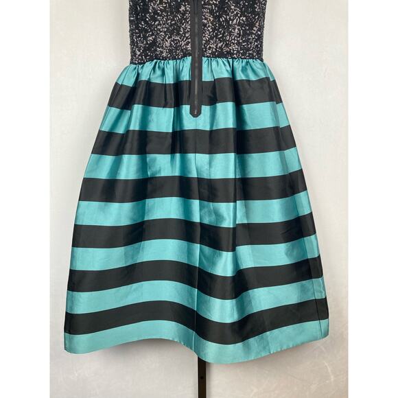 NEW Anthropologie Leifsdottir Starlit Stripes Dress Size 0 Sequin Fit and Flare - Picture 8 of 10